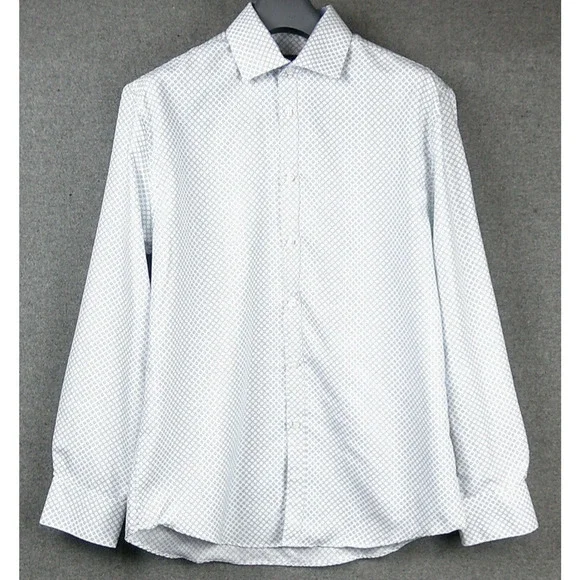 society of threads men's dress shirts SOCIETY OF THREADS Men's Slim Fit White Solid Performance Stretch Dress Shirt, Small